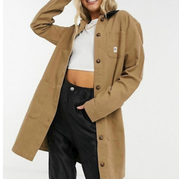 VANS Women's Size VN0A4SB6DZ9 Drill Long Chore Brown Jacket Cotton Contemporary - Picture 3 of 6